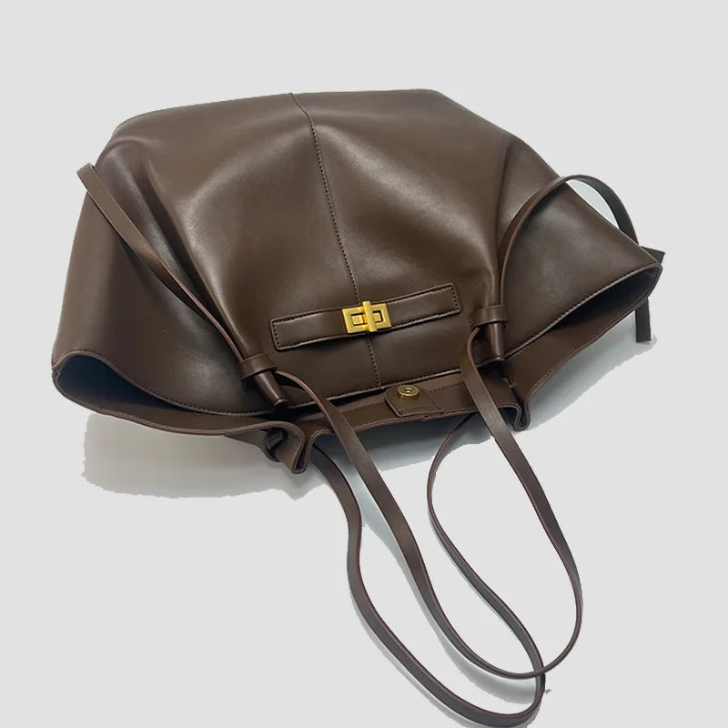 Belted Trapeze Tote Bag