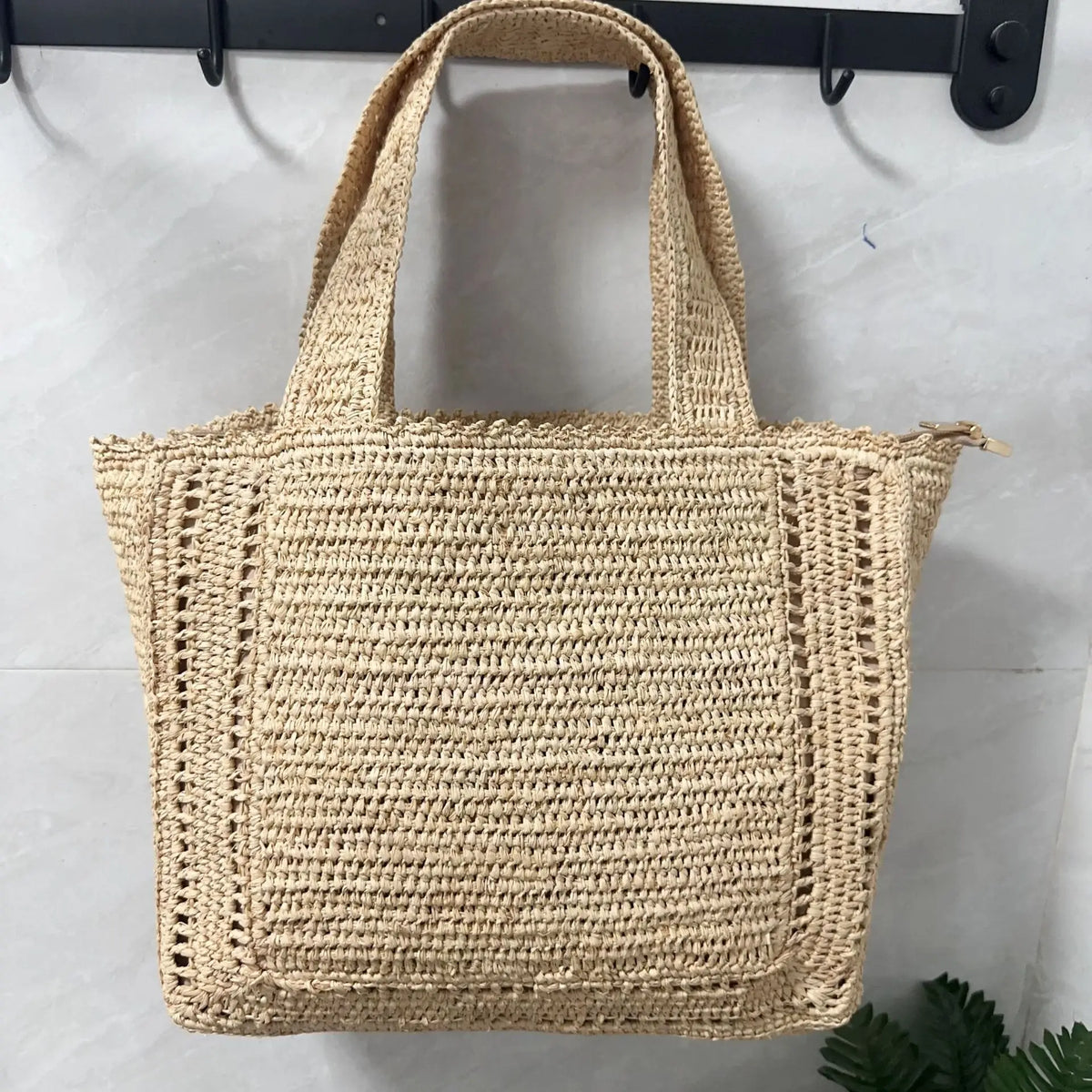 Floral Woven Shoulder Tote