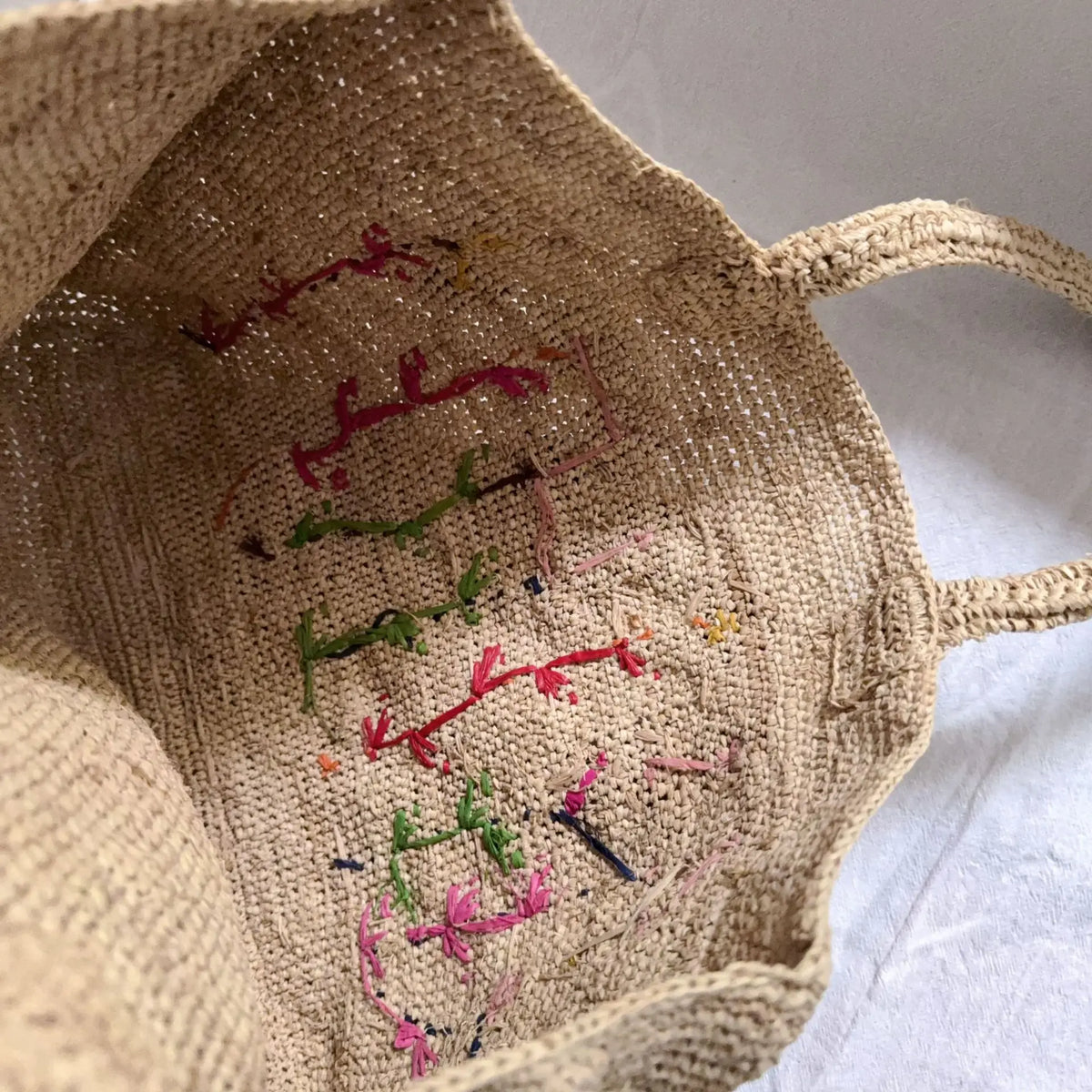 Floral Woven Tote Bag