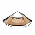 Contrast-Trim Woven Hobo Bag