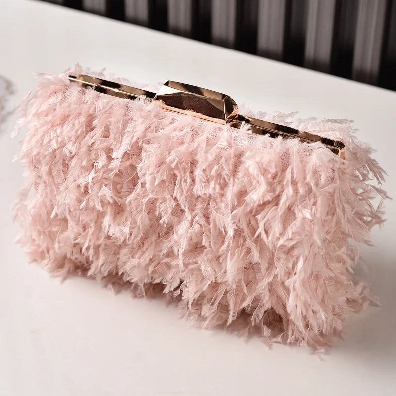 Fluffy Frame Clutch Bag