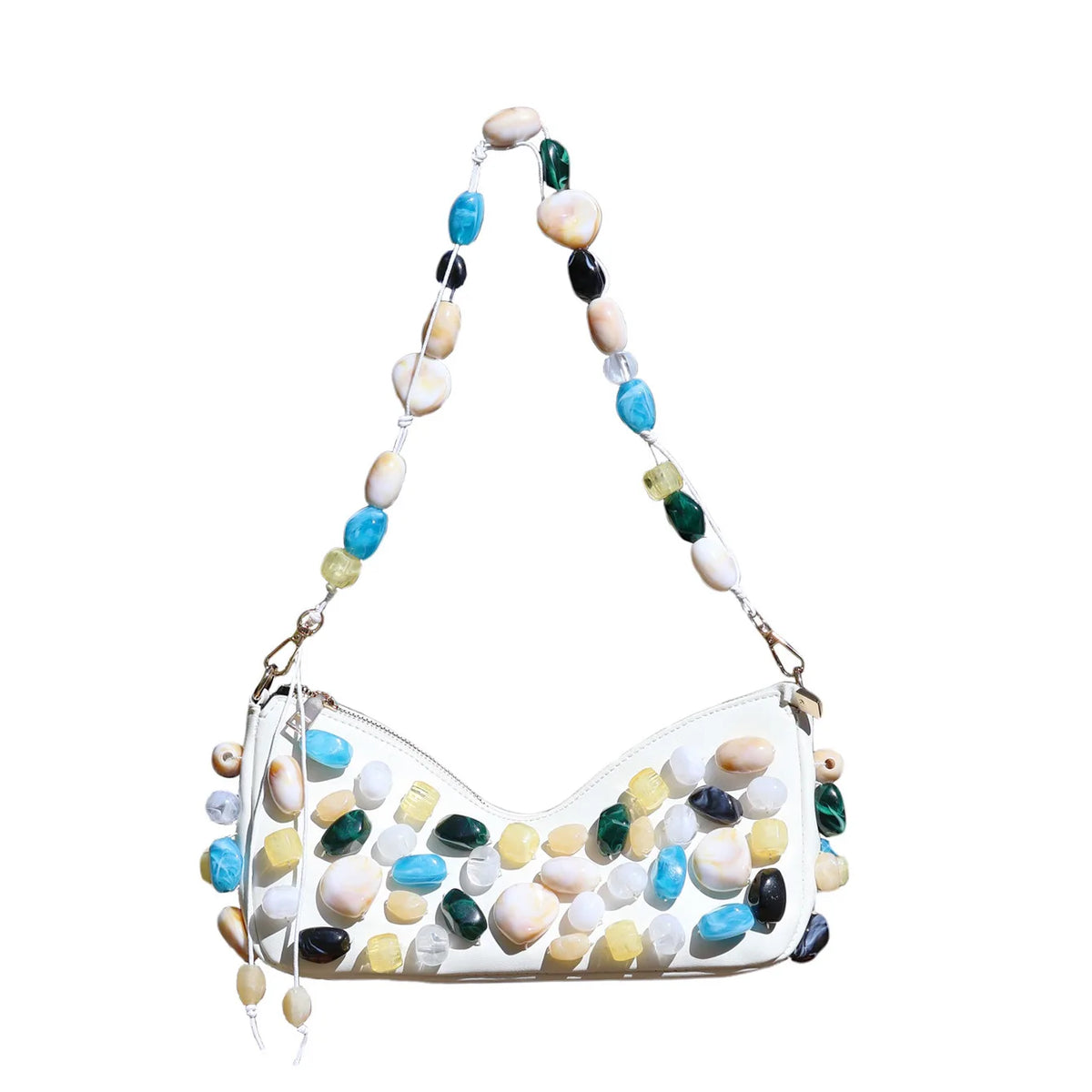 Oval-Embellished Shoulder Bag