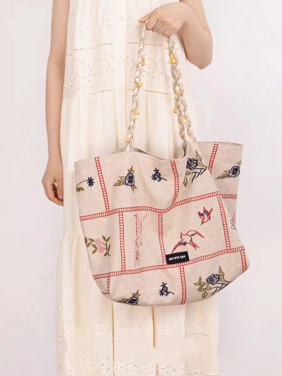 Bird Print Tote Bag