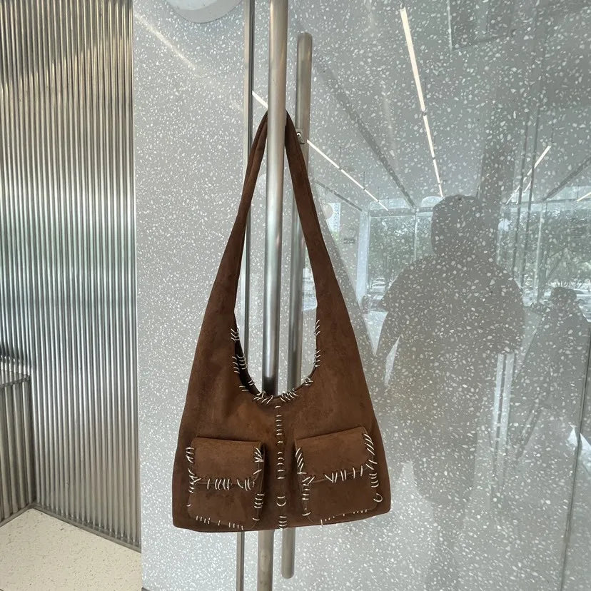 Studded Pocket Shoulder Tote