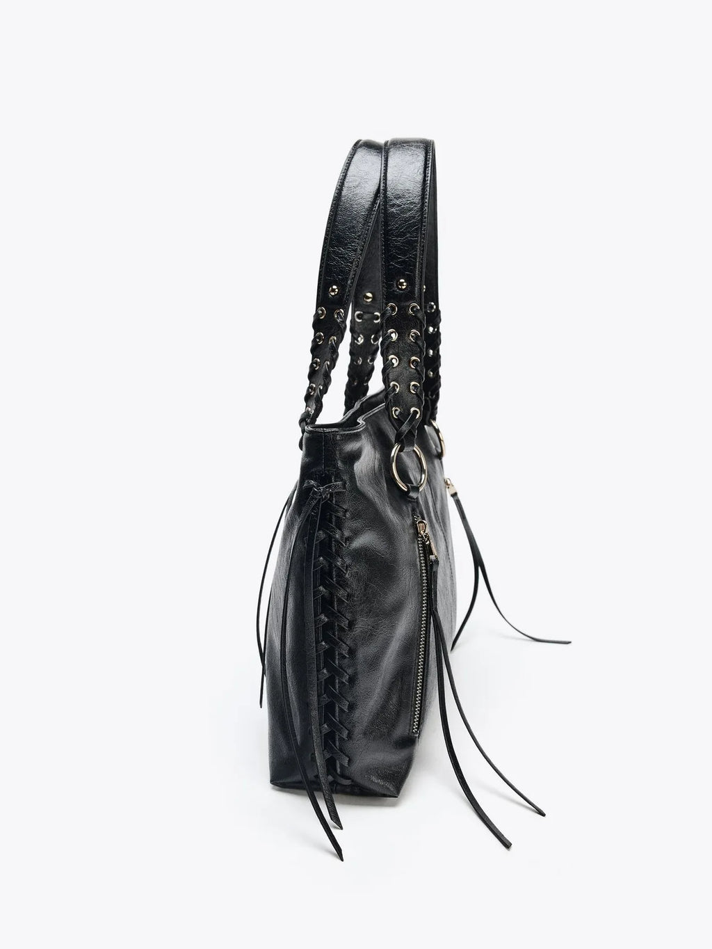 Buckled Side-Pocket Shoulder Bag