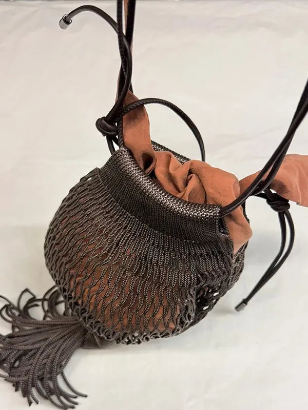 Mesh Tassel Crossbody Bag