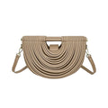 Ribbed Half-Moon Clutch Bag