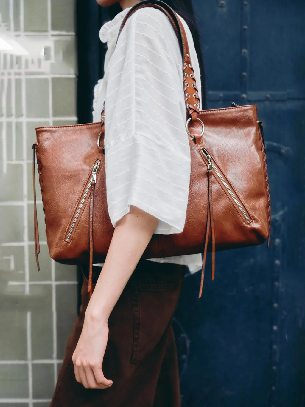 Buckled Side-Pocket Shoulder Bag