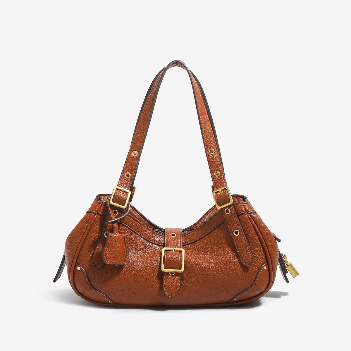 Buckled Crescent Shoulder Bag