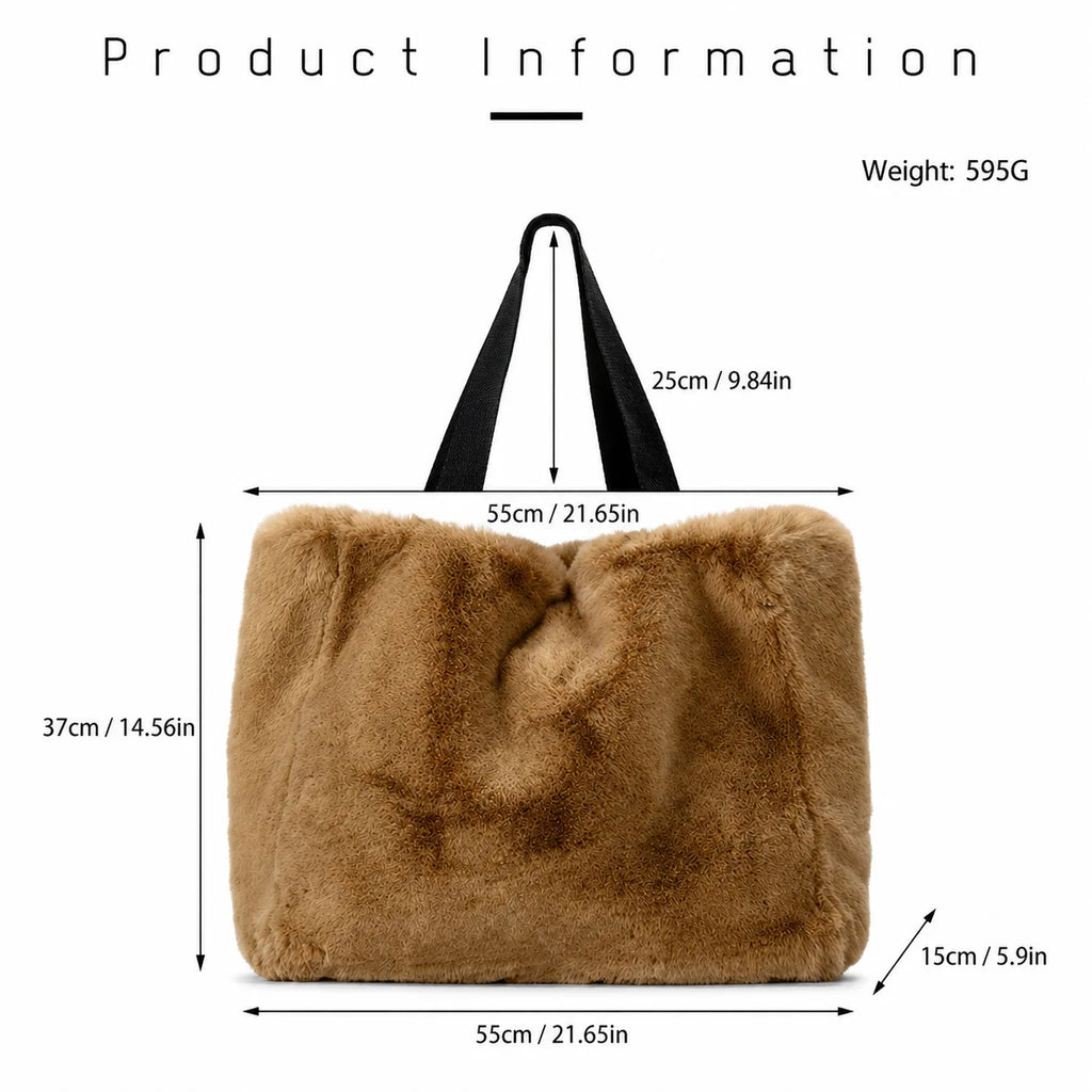 Plush Shoulder Tote Bag