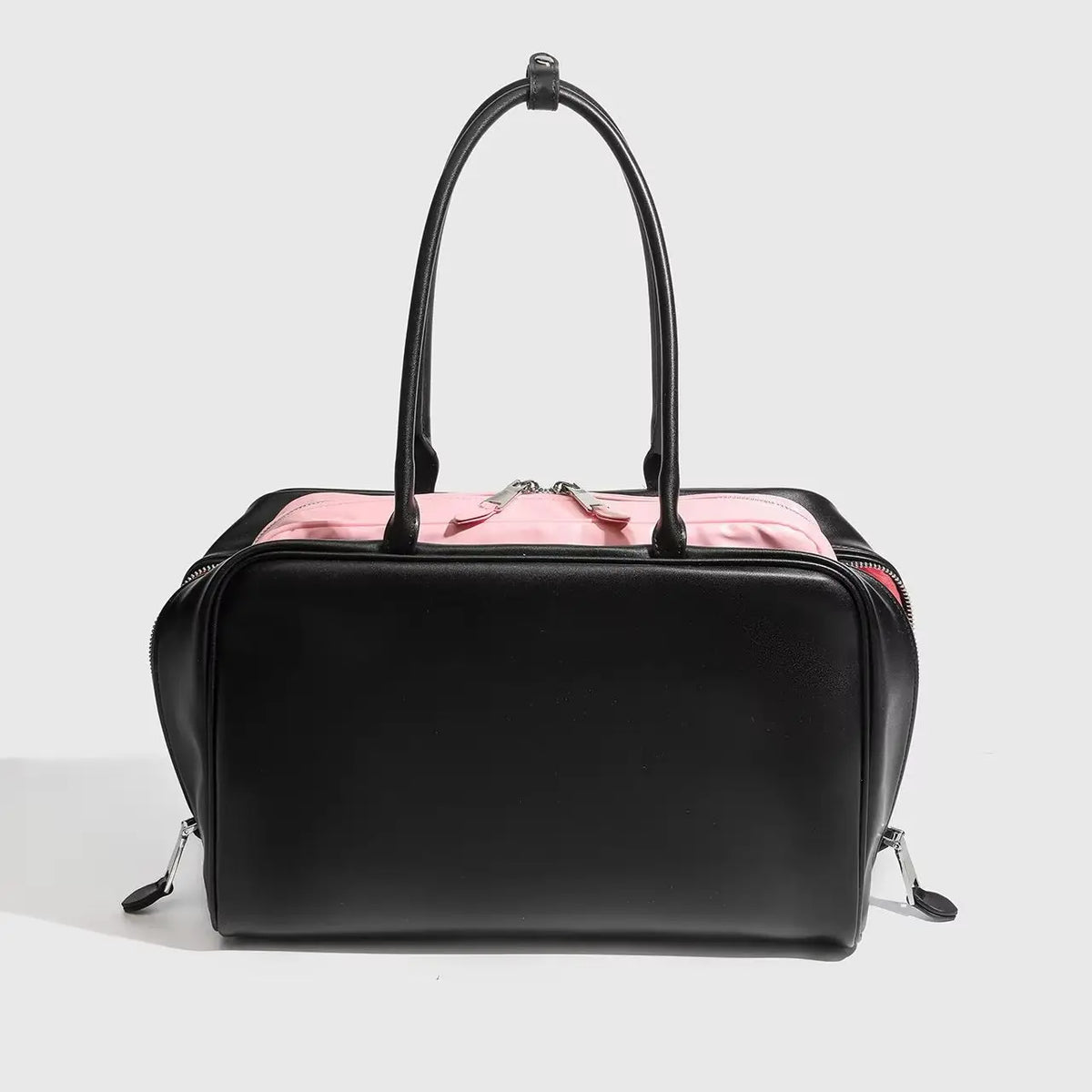 Zip-Top Rectangular Shoulder Bag