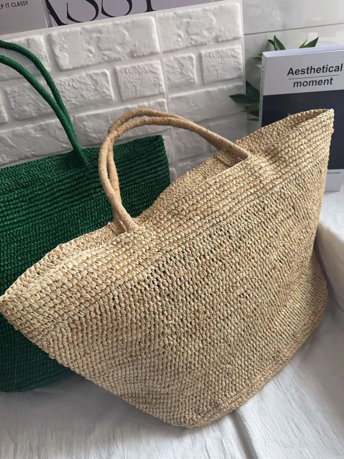 Woven Rectangular Tote Bag