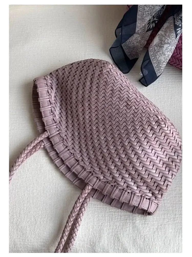 Woven Crescent Shoulder Bag