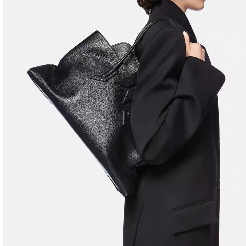 Croc-Embossed Gathered Tote Bag