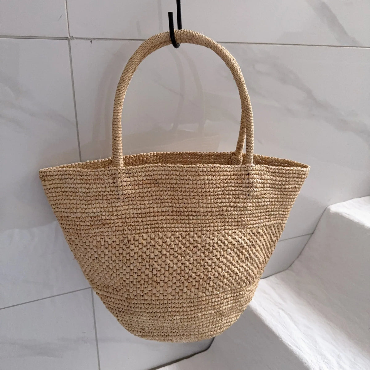 Woven Trapeze Tote Bag
