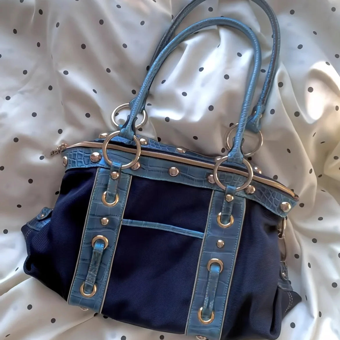 Studded Belt Detail Bowling Bag
