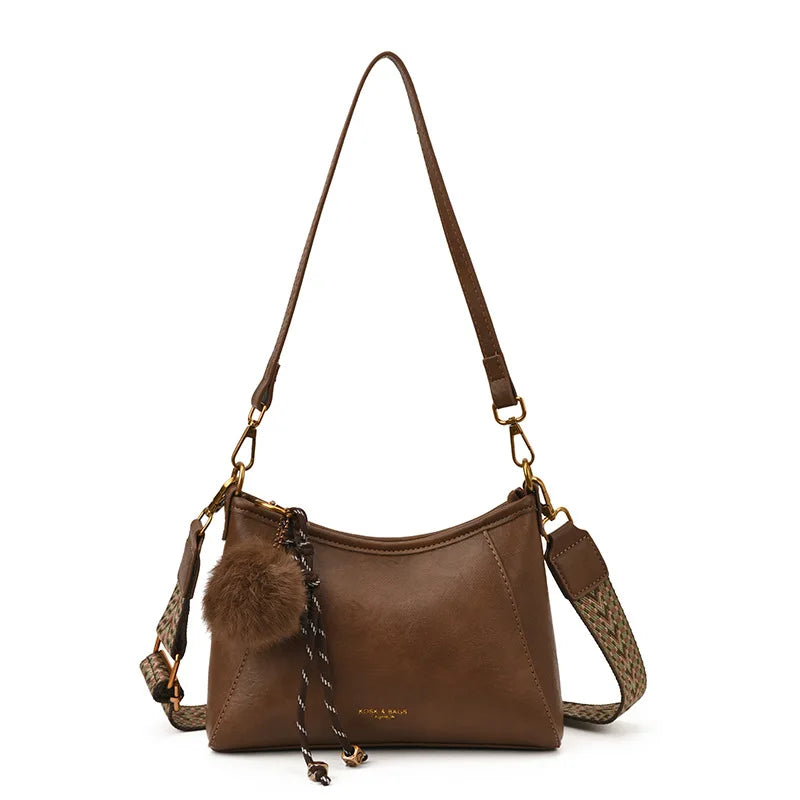 Contrast-Trim Bucket Shoulder Bag