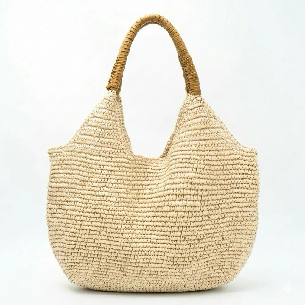 Rounded Woven Hobo Bag