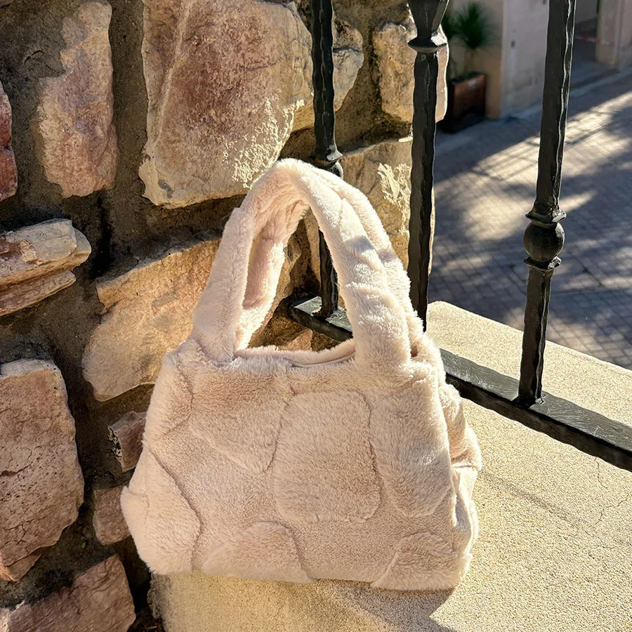 Geometric Plush Tote Bag