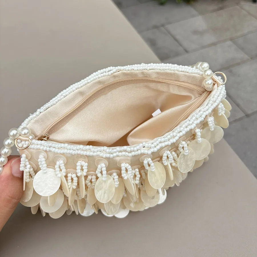 Disc Fringe Evening Bag