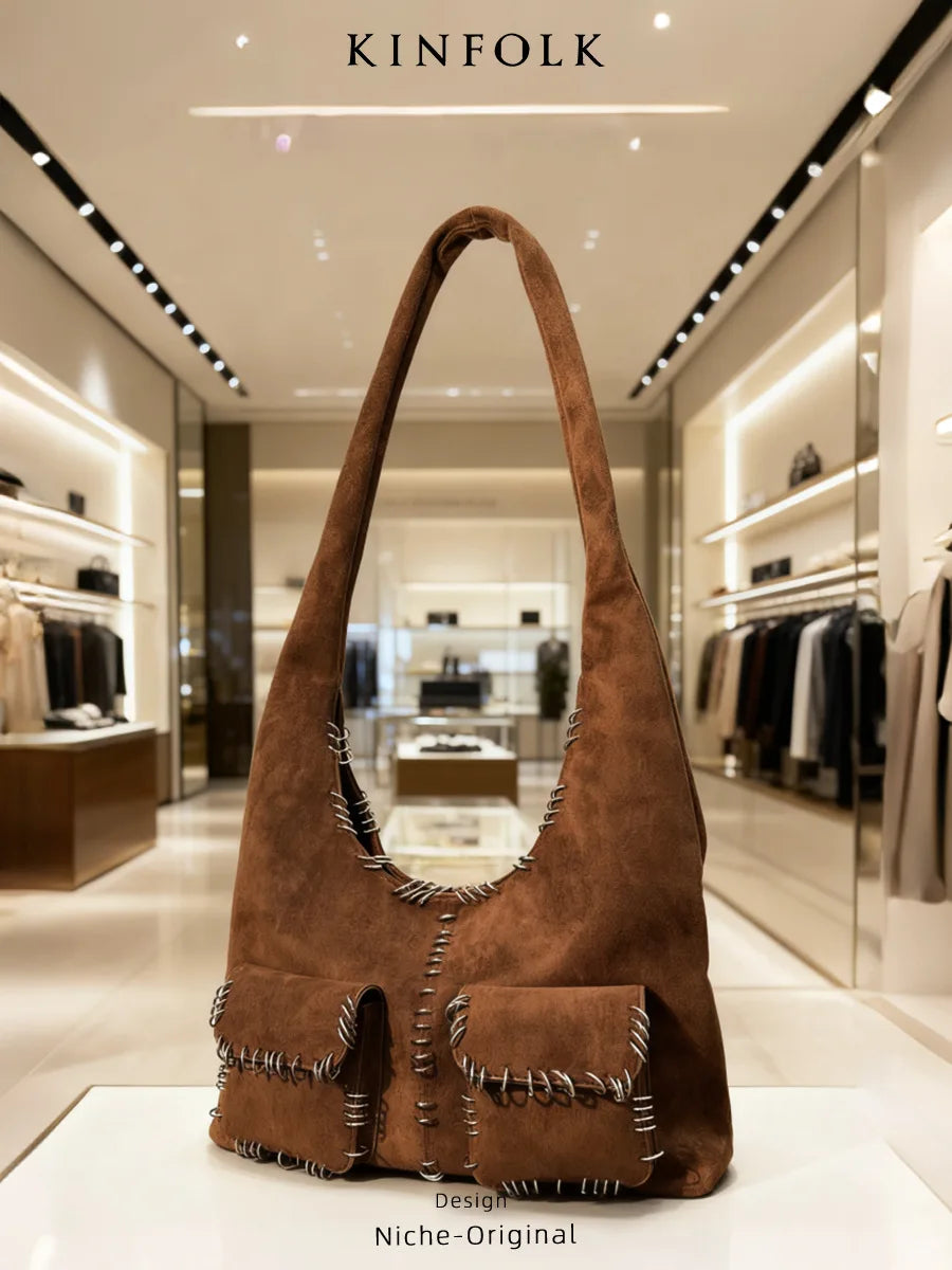 Studded Pocket Shoulder Tote
