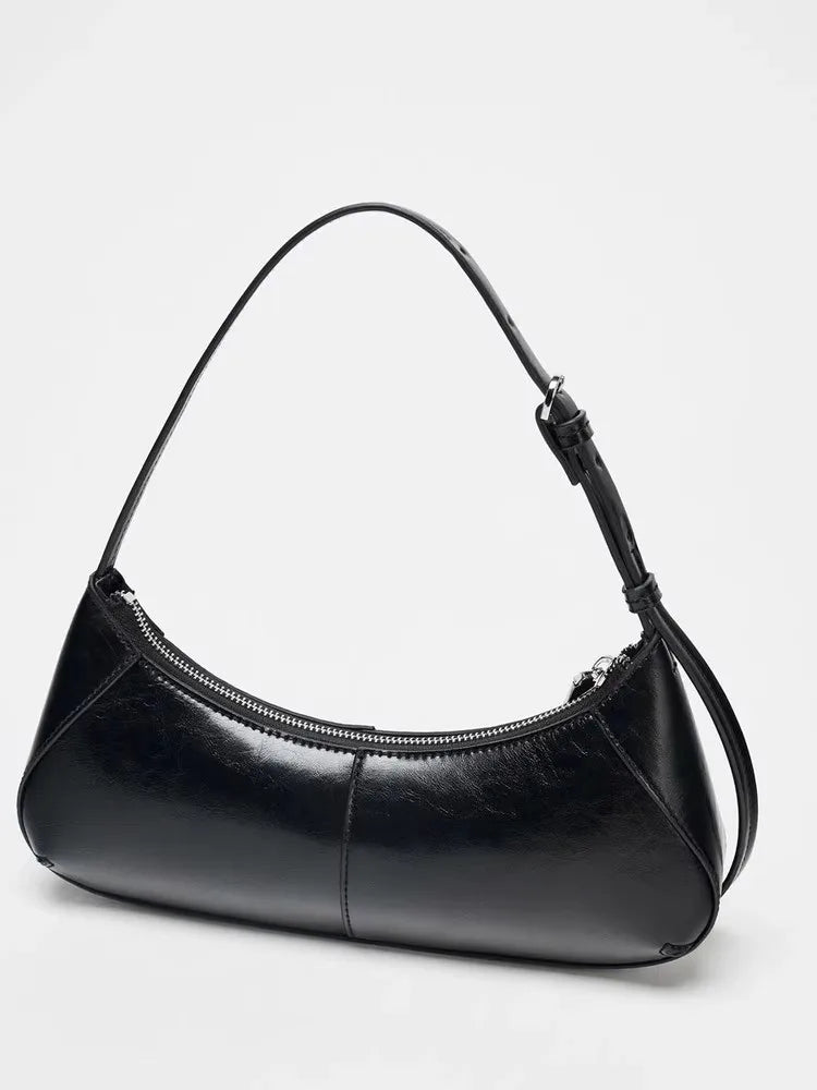 Glossy Crescent Shoulder Bag