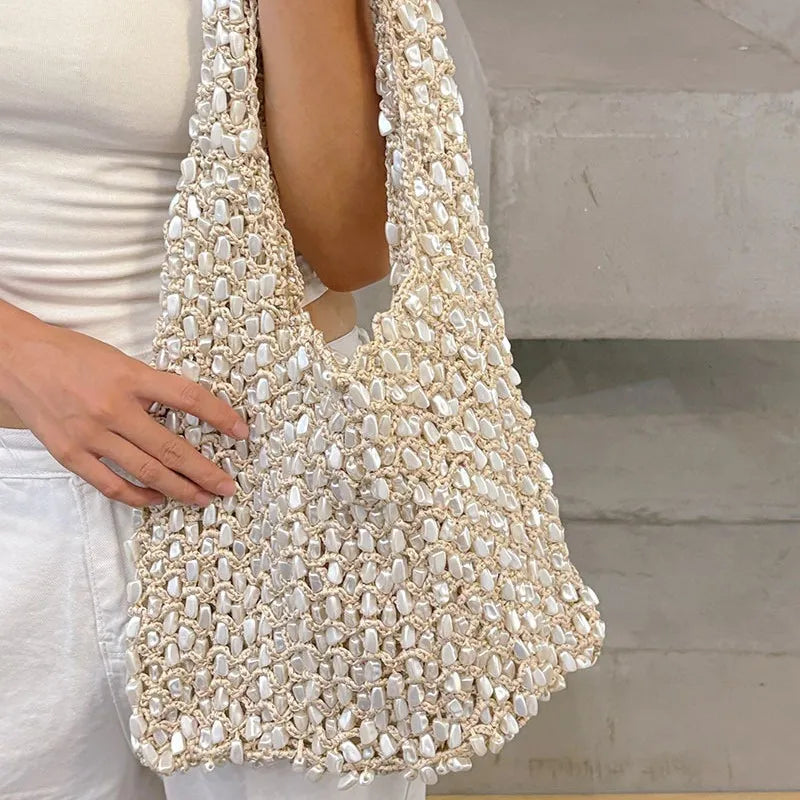 Beaded Hobo Shoulder Bag