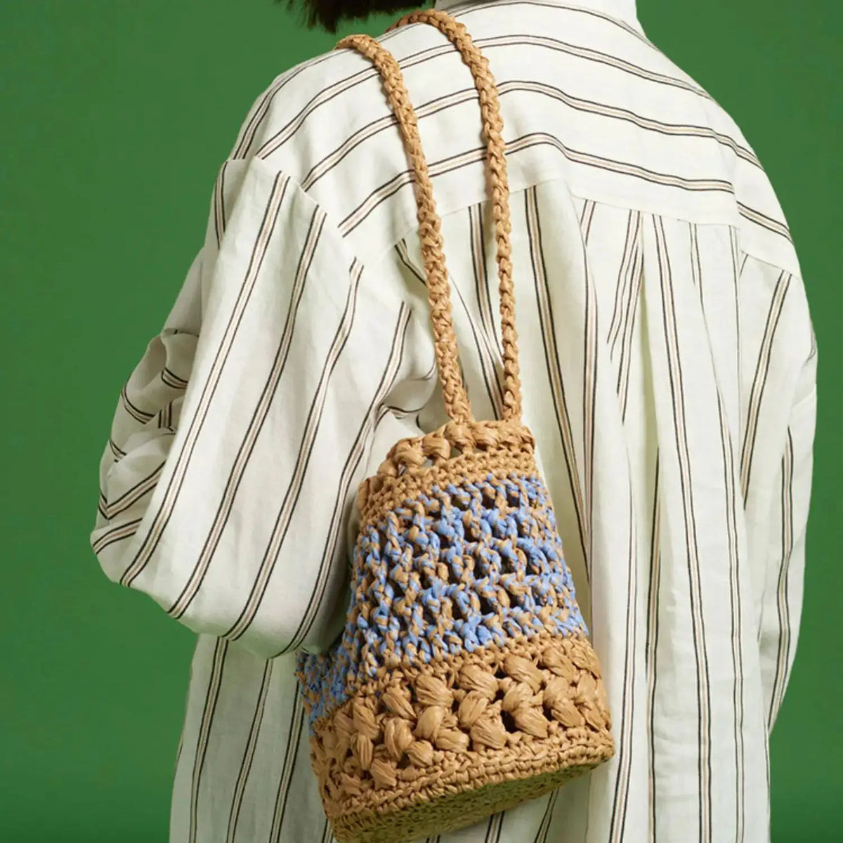 Openwork Woven Bucket Bag