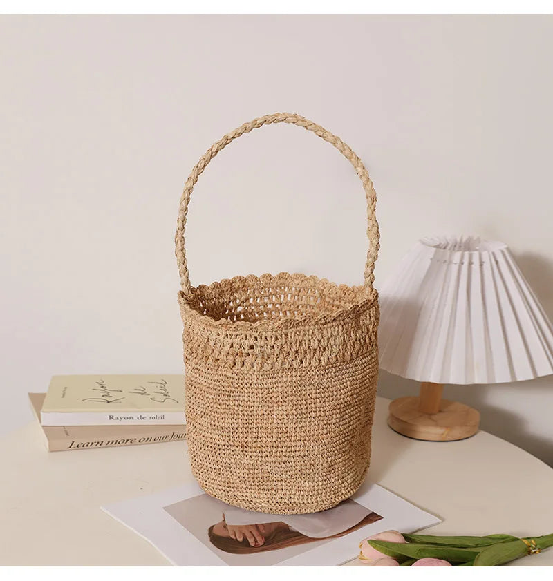 Woven Bucket Shoulder Bag