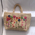 Floral Woven Tote Bag