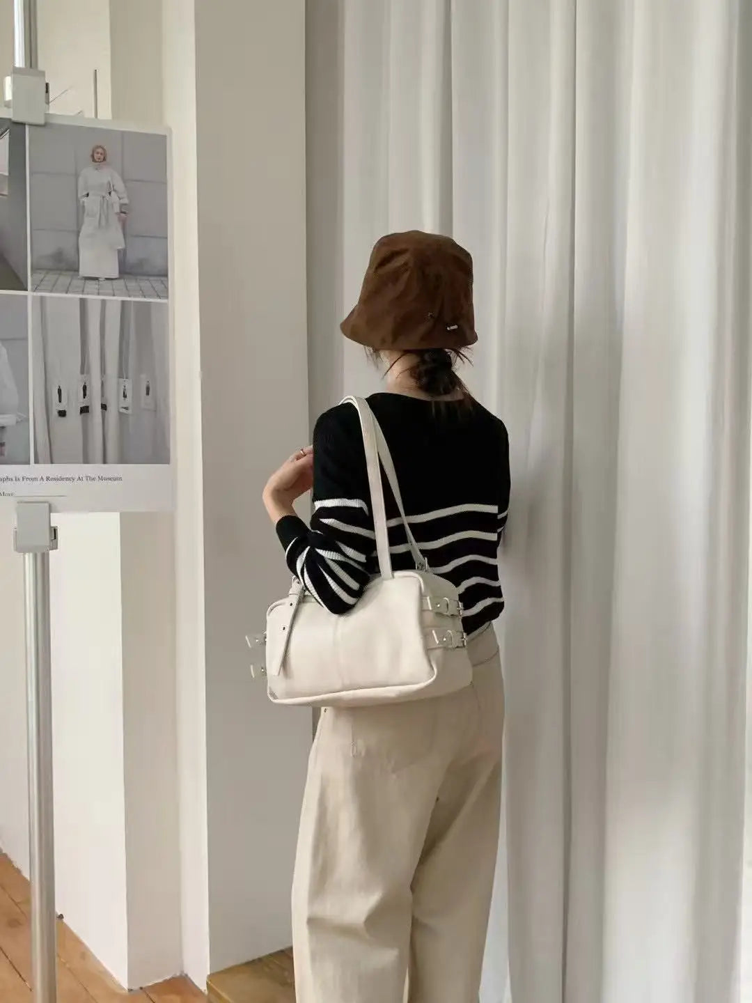 Structured Boston Shoulder Bag