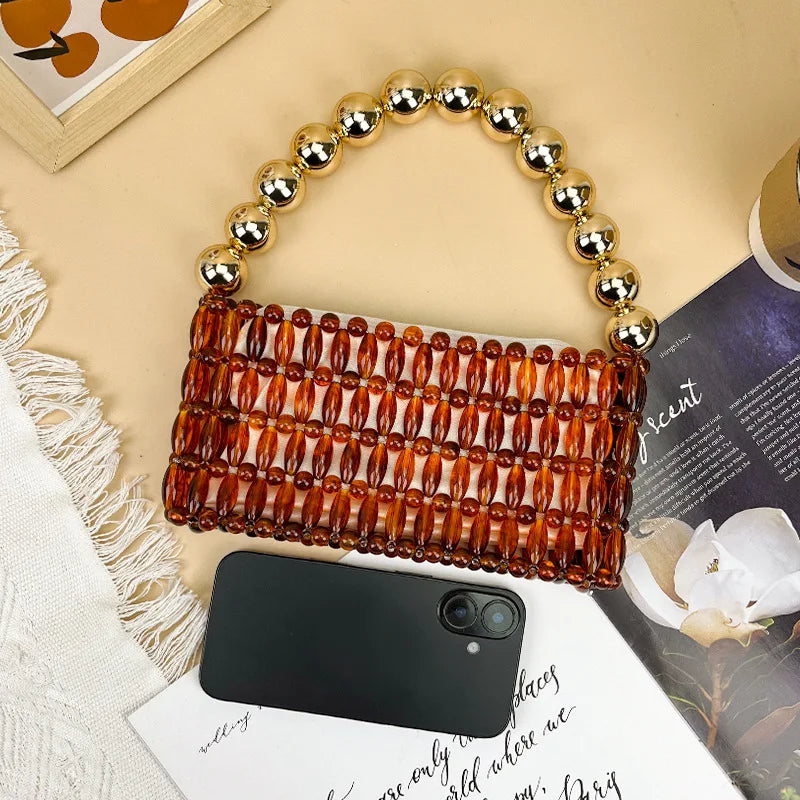 Beaded Handle Handbag