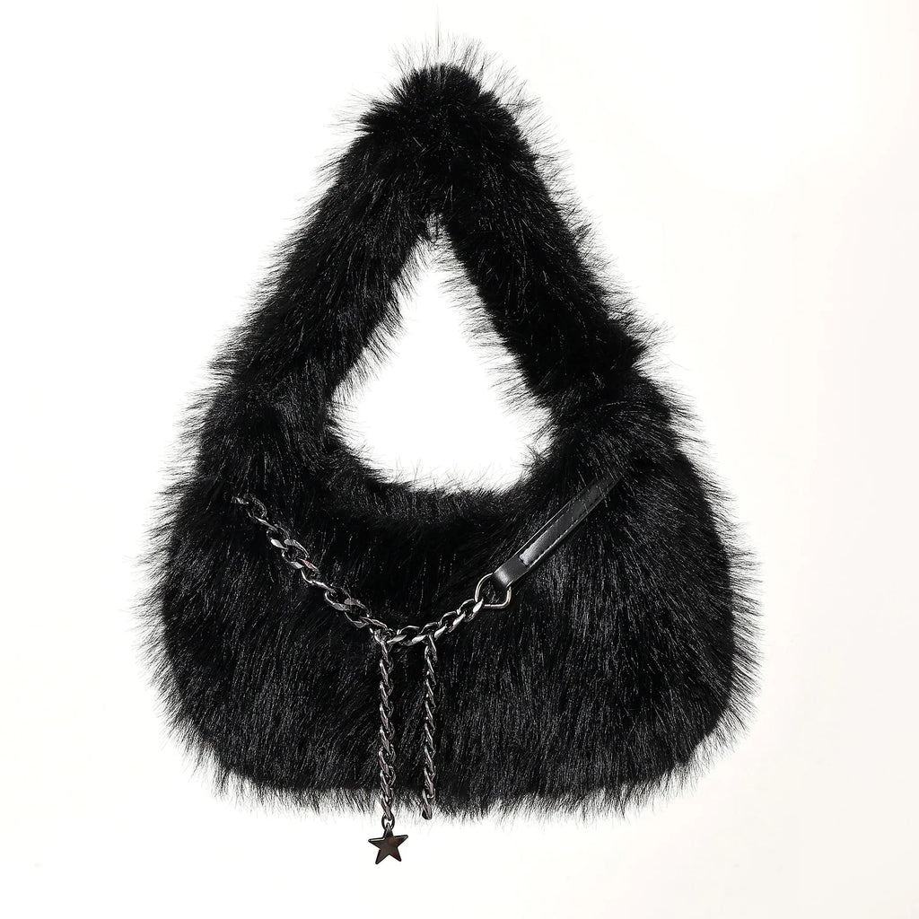 Plush Crescent Shoulder Bag