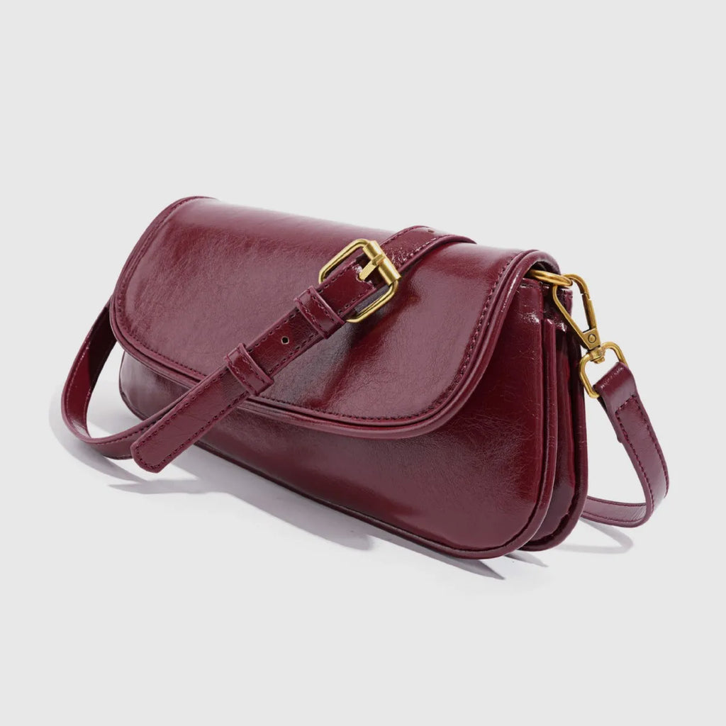 Glossy Flap Shoulder Bag