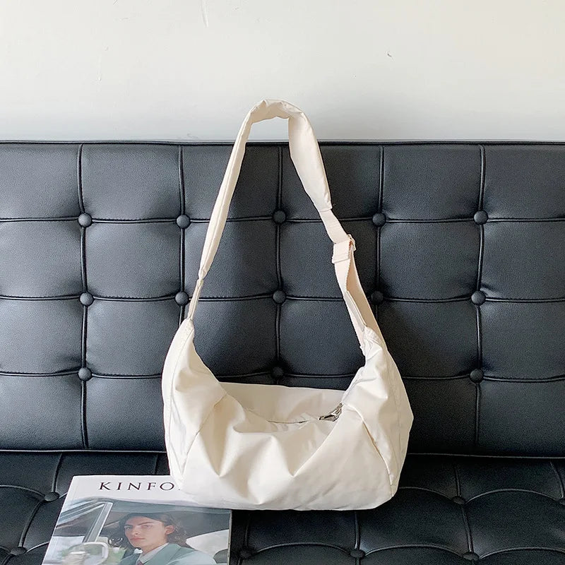 Ruched Crescent Shoulder Bag