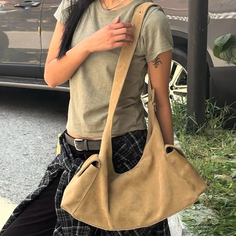 Grommet-Strap Hobo Bag