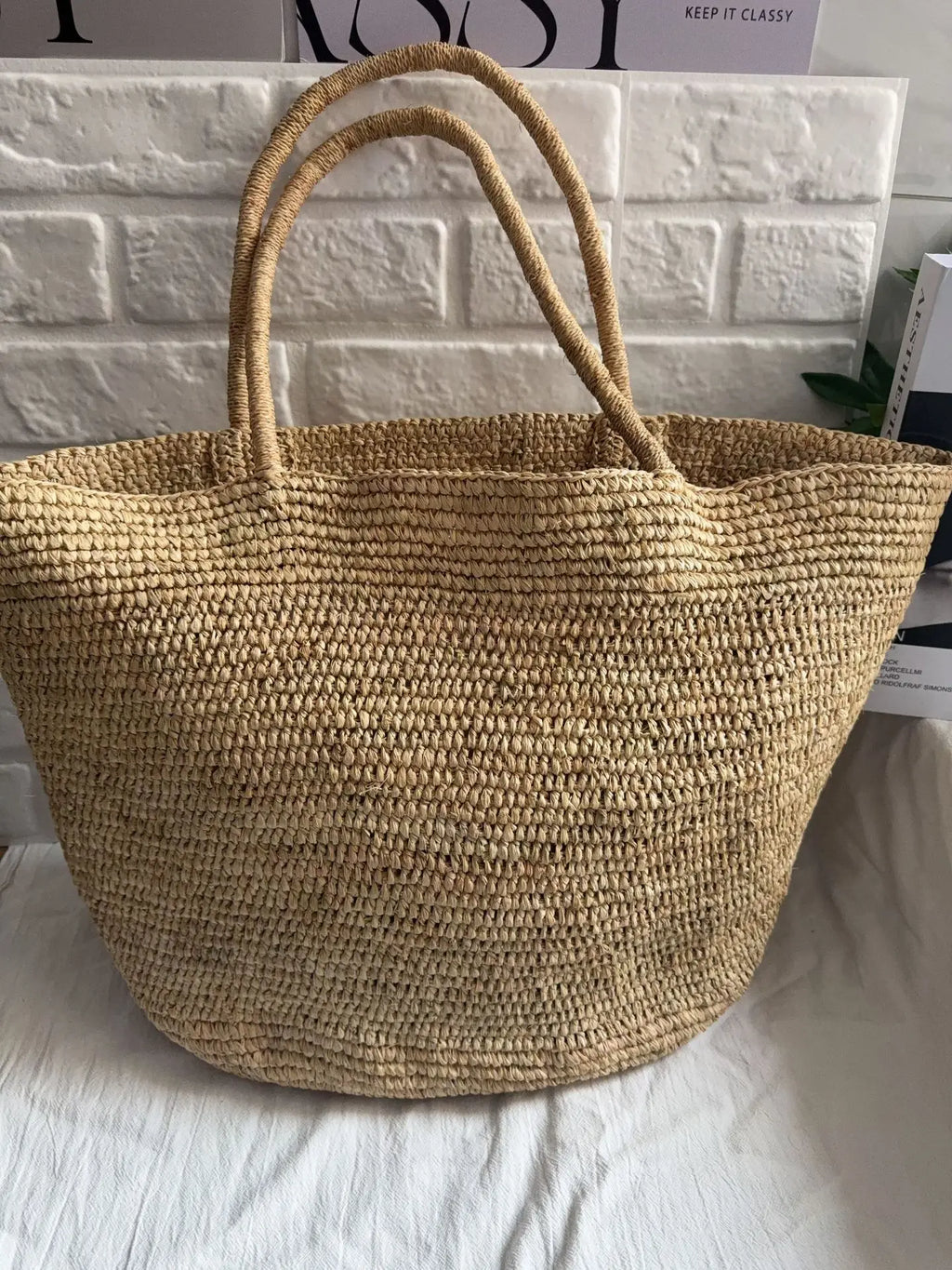 Woven Rectangular Tote Bag