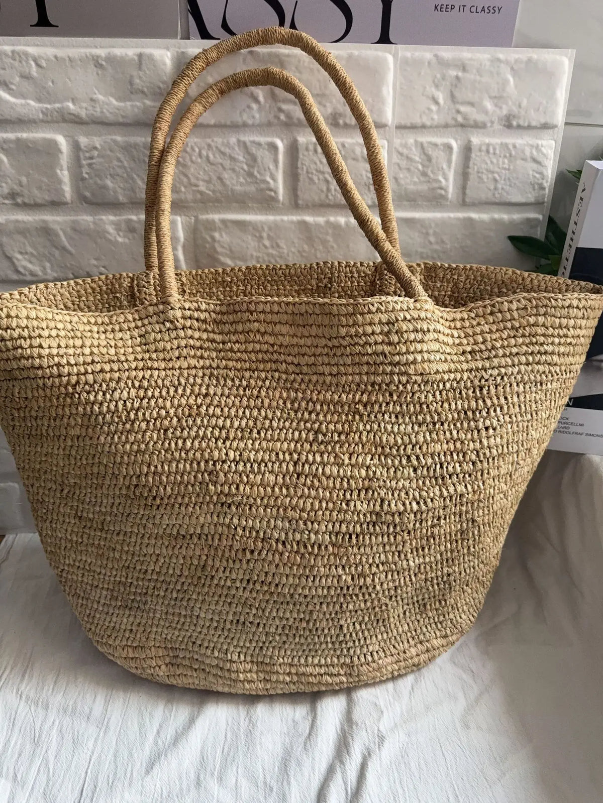 Woven Rectangular Tote Bag