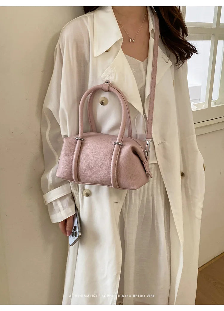 Textured Bowling Handbag