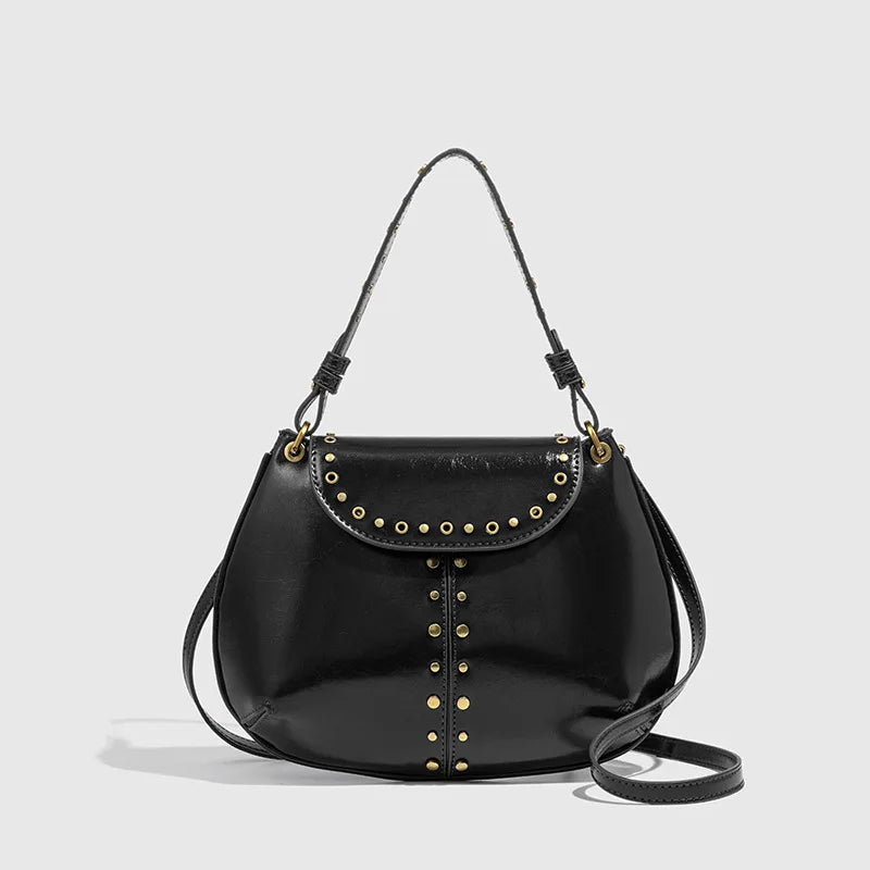 Studded Flap Shoulder Bag
