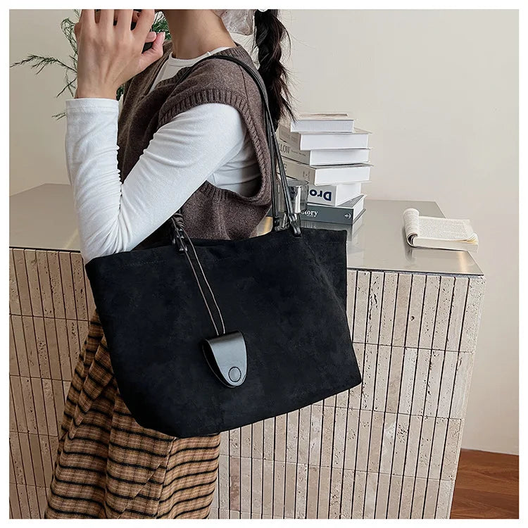 Textured Shoulder Tote Bag
