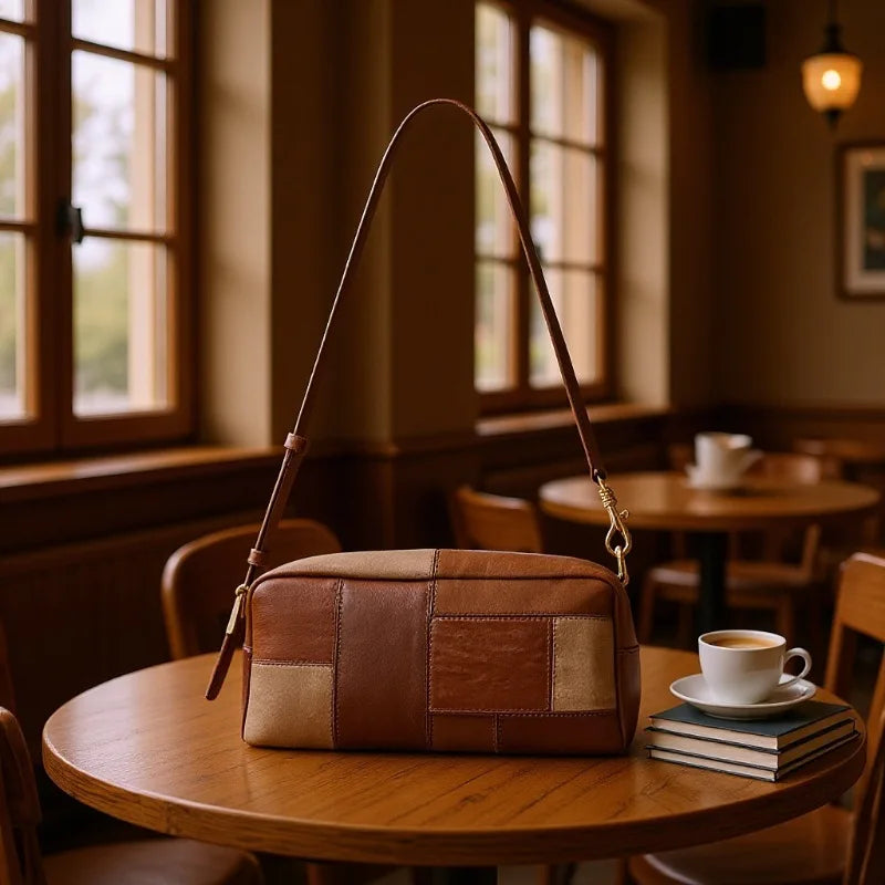 Patchwork Rectangular Shoulder Bag