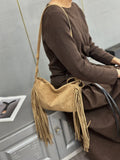 Fringe Crescent Shoulder Bag