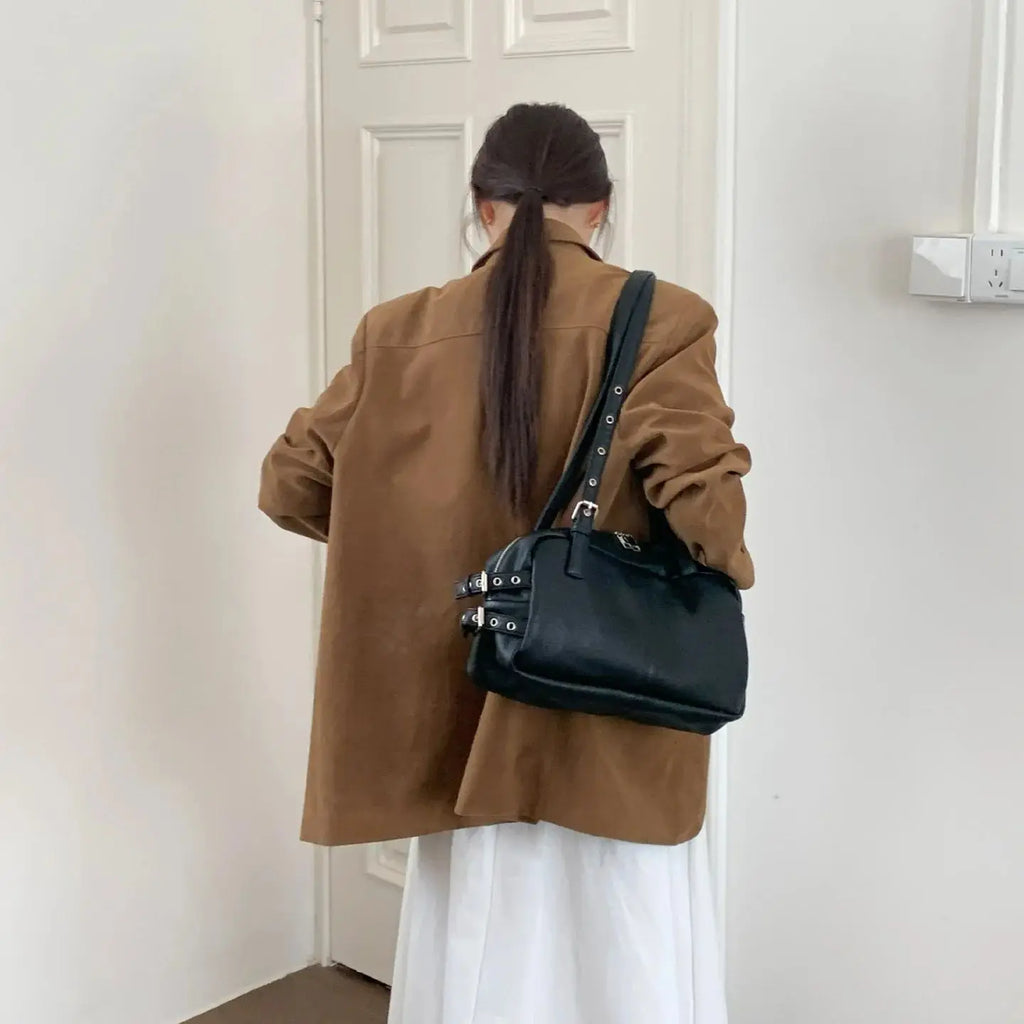 Structured Boston Shoulder Bag