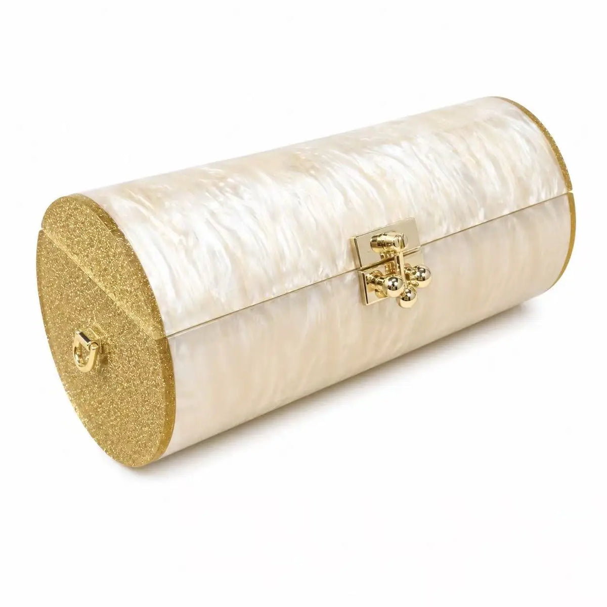 Marbled Cylinder Clutch Bag