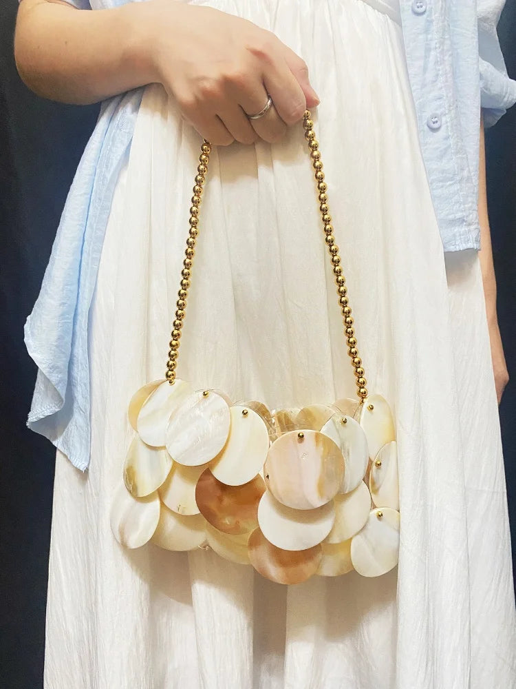 Disc Fringe Chain Bag