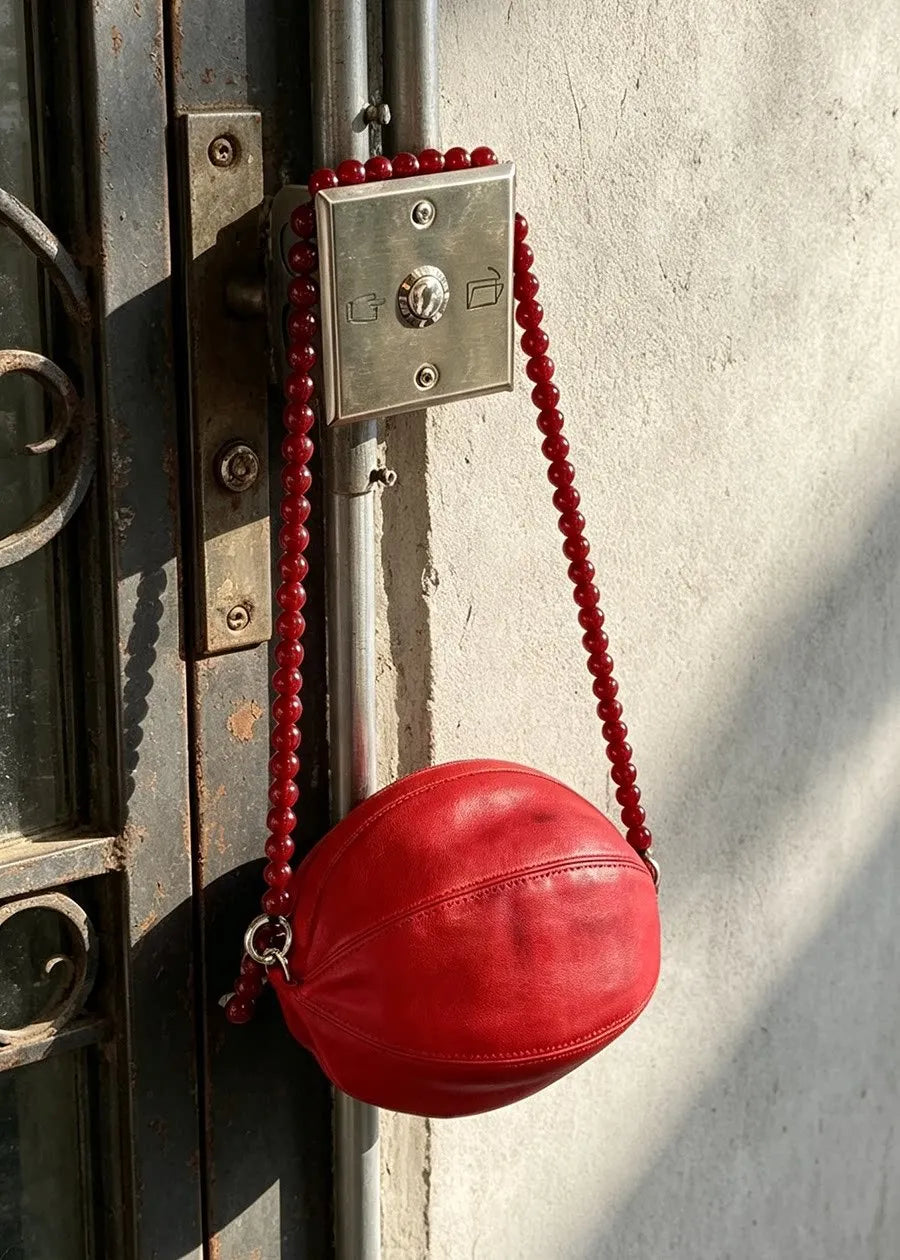 Beaded-Strap Oval Crossbody Bag