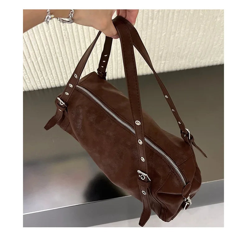 Grommet-Strap Shoulder Bag