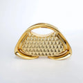 Metallic Geometric Top-Handle Clutch