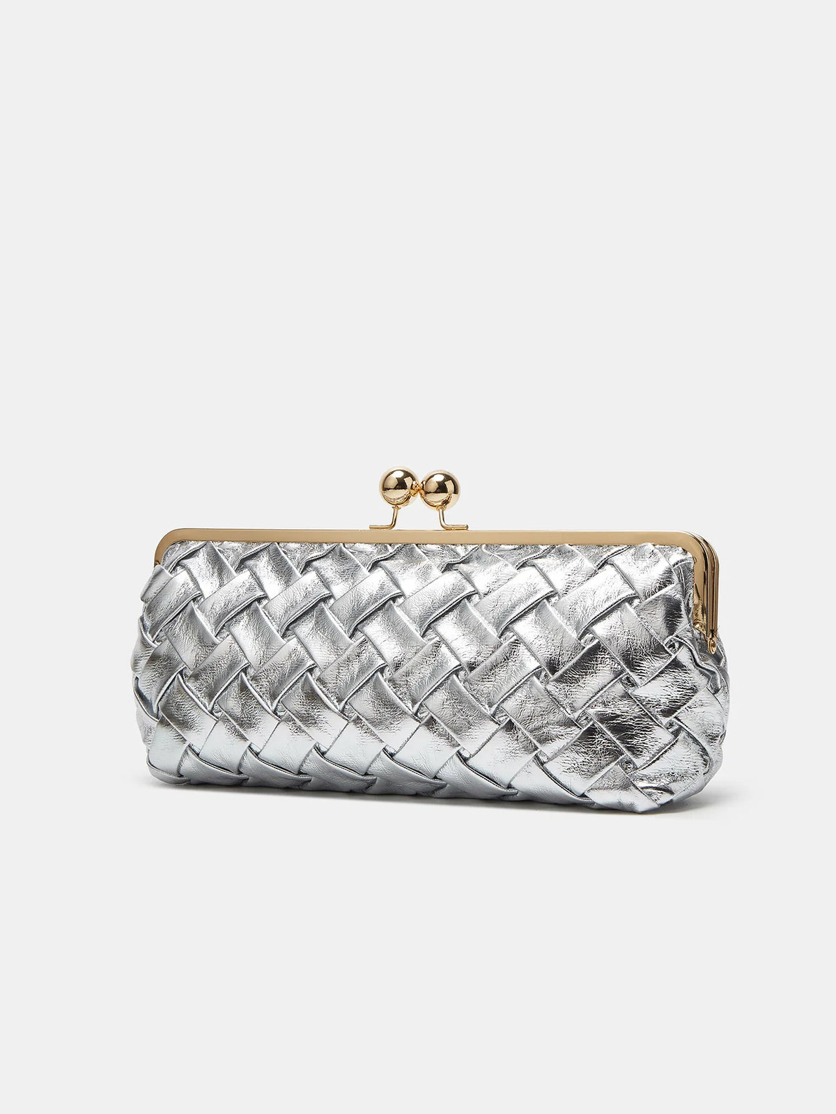 Woven Kiss-Lock Clutch